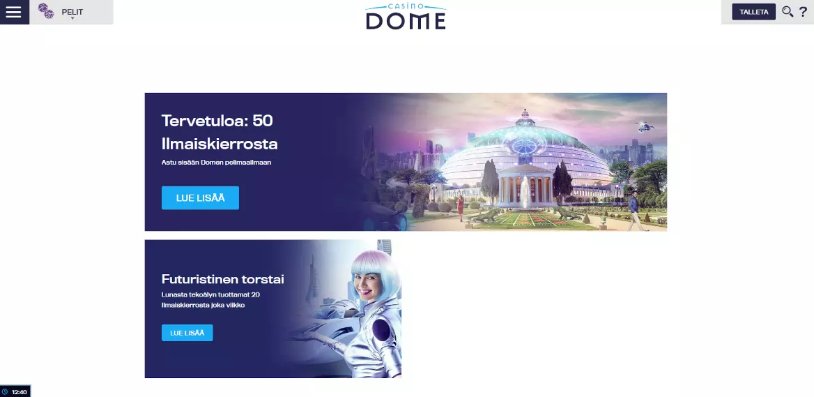 casino dome bonukset